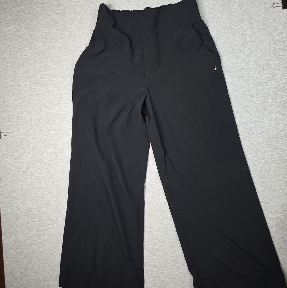 Soybu Wide Leg High-Waist Black Pants - Comfortable Everyday Trousers Size Small